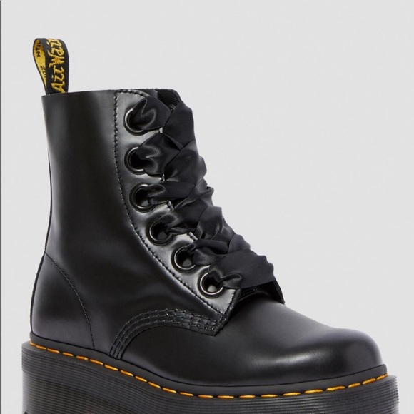 Dr MARTENS MOLLY PLATAFORMA Black Boot Size:10 - Picture 8 of 9